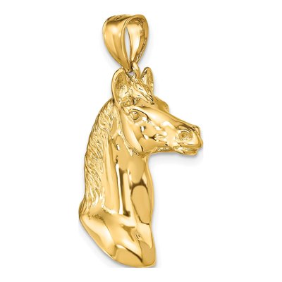 14K Yellow Gold 3-D Horse Head Pendant – view 6
