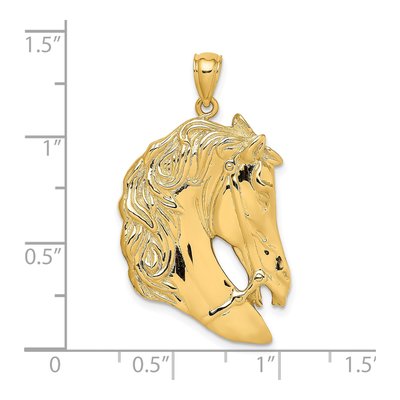 14K Yellow Gold Horse Head Pendant – view 4