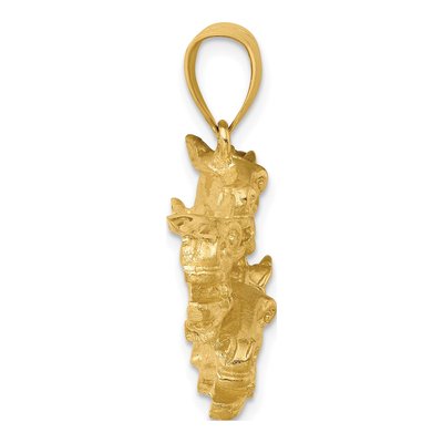 14K Yellow Gold Triple Horse Head Racing Charm – view 3