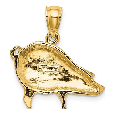 14K Yellow Gold Pig Pendant – view 5