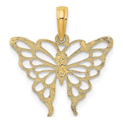 14K Yellow Gold Filigree Butterfly Charm – view 5