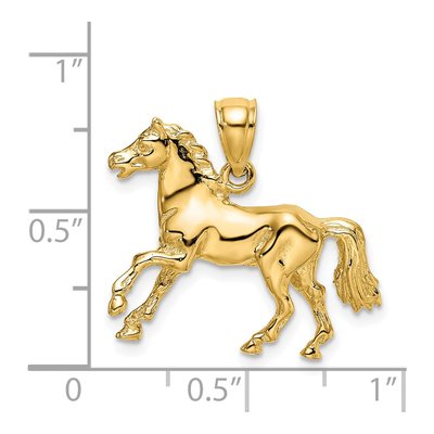14K Yellow Gold 3-D Horse Pendant – view 4