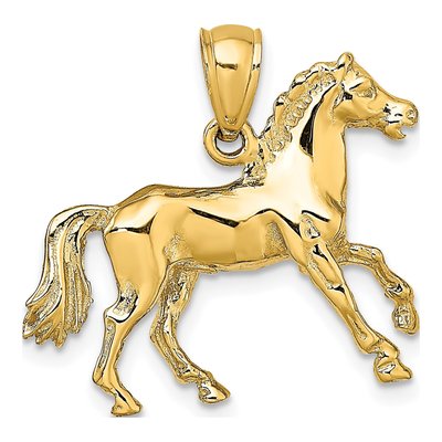 14K Yellow Gold 3-D Horse Pendant – view 5