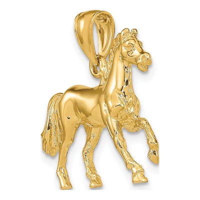 14K Yellow Gold 3-D Horse Pendant – view 6