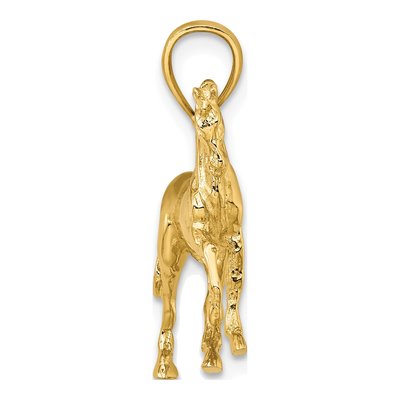 14K Yellow Gold 3-D Horse Pendant – view 3