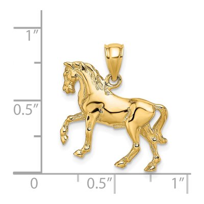 14K Yellow Gold 3-D Horse Pendant – view 4