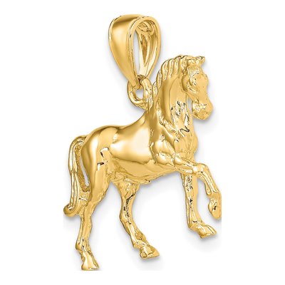 14K Yellow Gold 3-D Horse Pendant – view 6