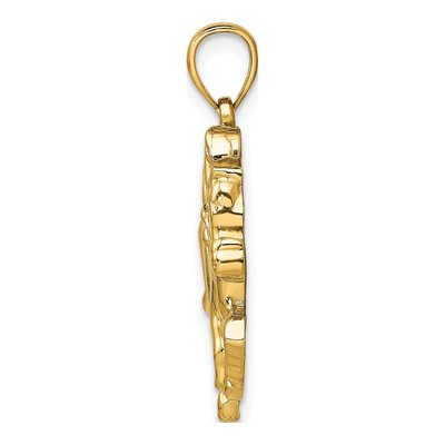 14K Yellow Gold Jockey on Horse Pendant – view 3