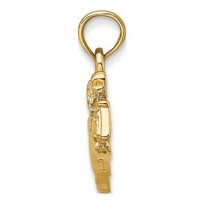 14K Yellow Gold Jockey on Horse Pendant – view 3