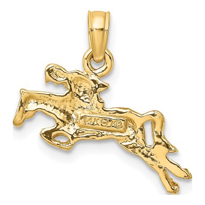 14K Yellow Gold Jockey on Horse Pendant – view 5