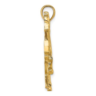 14K Yellow Gold Rearing Horse Pendant – view 3