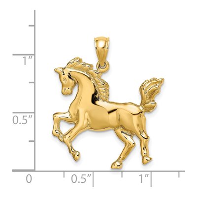 14K Yellow Gold Rearing Horse Pendant – view 4