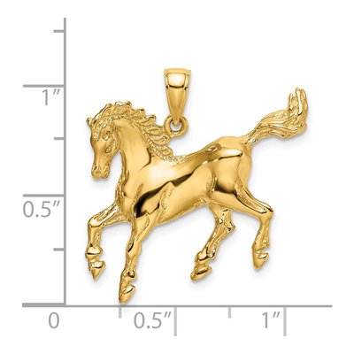 14K Yellow Gold Cantering Horse Pendant – view 4