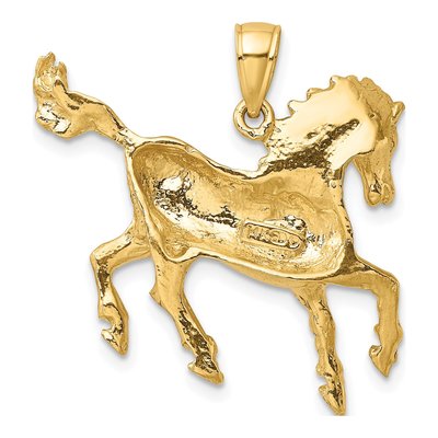 14K Yellow Gold Cantering Horse Pendant – view 5