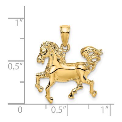14K Yellow Gold Trotting Horse Pendant – view 4