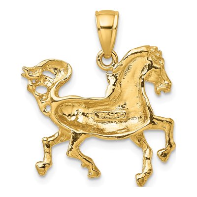 14K Yellow Gold Trotting Horse Pendant – view 5