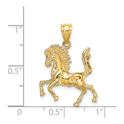 14K Yellow Gold 3D Trotting Horse Charm – view 4