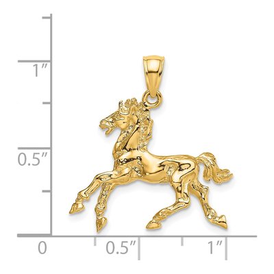 14K Yellow Gold 3-D Horse Trotting Charm – view 4