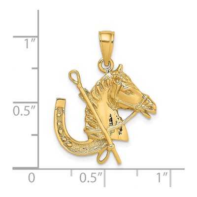 14K Yellow Gold Horse Head Charm – view 4