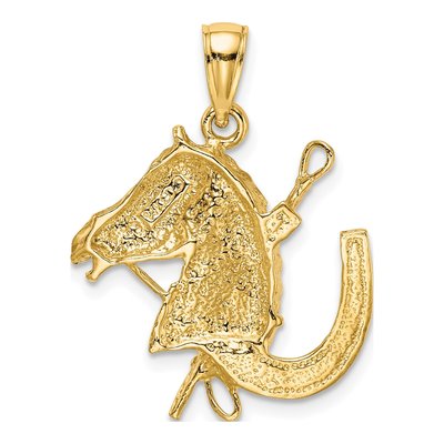 14K Yellow Gold Horse Head Charm – view 5