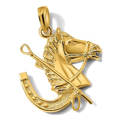 14K Yellow Gold Horse Head Charm – view 6