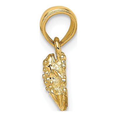 14K Yellow Gold Textured Frog Pendant – view 3