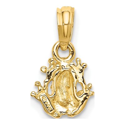 14K Yellow Gold Textured Frog Pendant – view 4