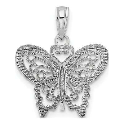14K White Gold Butterfly Pendant – view 4