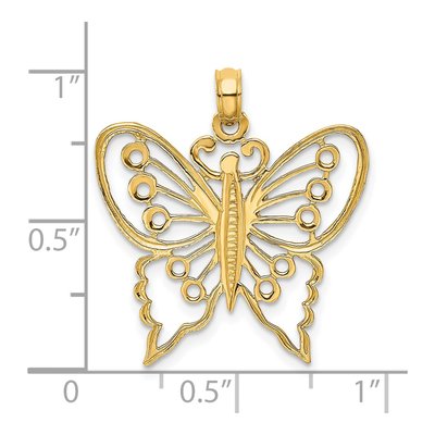 14K Yellow Gold Cut-Out Butterfly Pendant – view 4