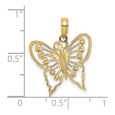14K Yellow Gold Cut-Out Butterfly Pendant – view 4