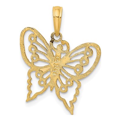 14K Yellow Gold Cut-Out Butterfly Pendant – view 5