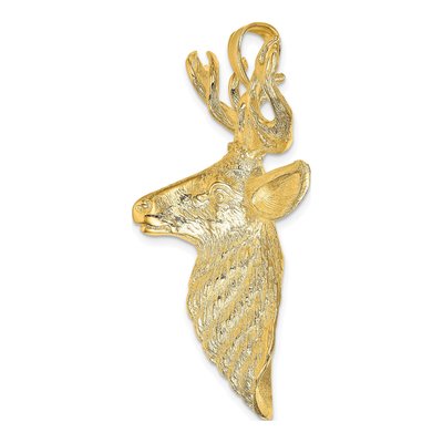 14K Yellow Gold 3-D 12-Point Buck Deer Charm – view 3