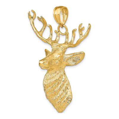 14K Yellow Gold 3-D 12-Point Buck Deer Charm – view 5