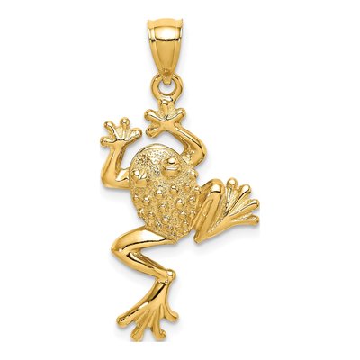 14K Yellow Gold Frog Charm