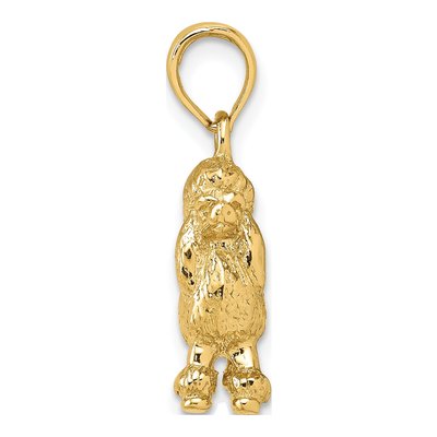 14K Yellow Gold 3-D Poodle Dog Pendant – view 3