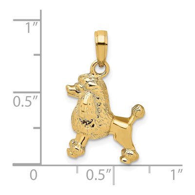 14K Yellow Gold 3-D Poodle Dog Pendant – view 4