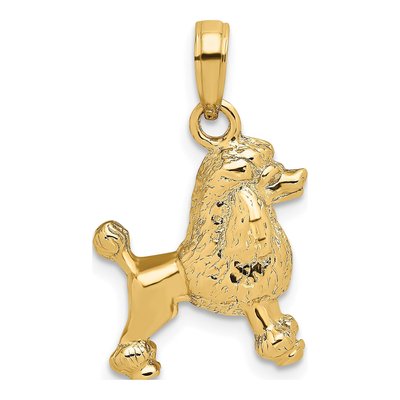 14K Yellow Gold 3-D Poodle Dog Pendant – view 5