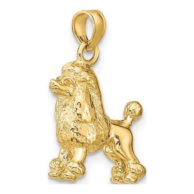 14K Yellow Gold 3-D Poodle Dog Pendant – view 6