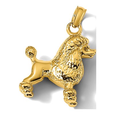 14K Yellow Gold 3-D Poodle Dog Pendant – view 7