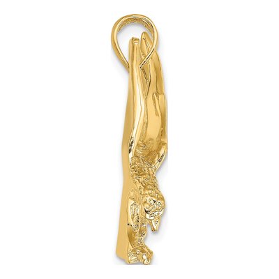 14K Yellow Gold Eagle Landing Wings Up Charm – view 3