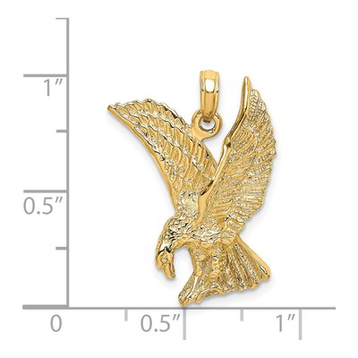 14K Yellow Gold Eagle Landing Wings Up Charm – view 4
