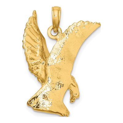 14K Yellow Gold Eagle Landing Wings Up Charm – view 5