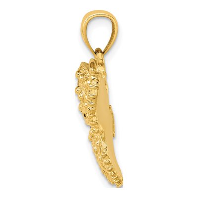 14K Yellow Gold Textured Butterfly Pendant – view 3