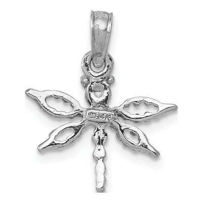 14K White Gold Mini Dragonfly Cut-Out Charm – view 4