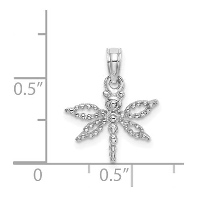 14K White Gold Mini Dragonfly Cut-Out Charm – view 5