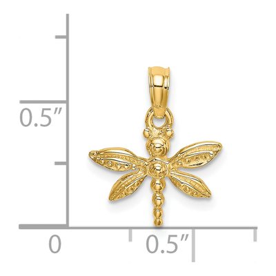 14K Yellow Gold Mini Dragonfly Charm – view 4