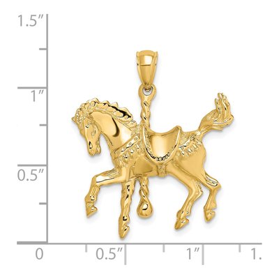 14K Yellow Gold Carousel Horse Pendant – view 4