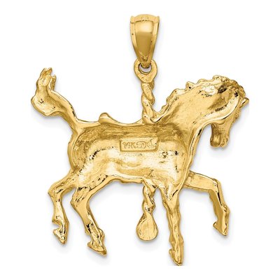 14K Yellow Gold Carousel Horse Pendant – view 5