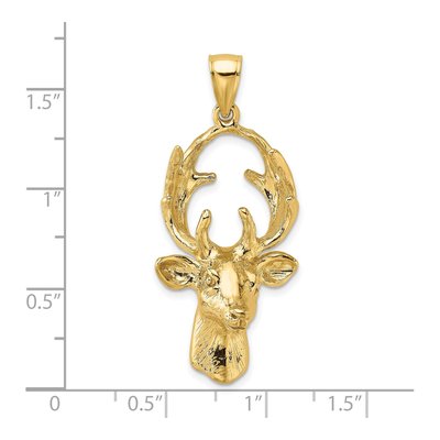 14K Yellow Gold 3-D Deer Head Charm – view 4