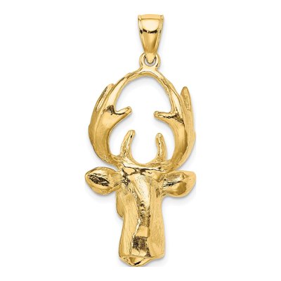 14K Yellow Gold 3-D Deer Head Charm – view 5